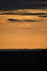 orange sunset in the mountains