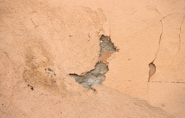 Old paint on the concrete wall