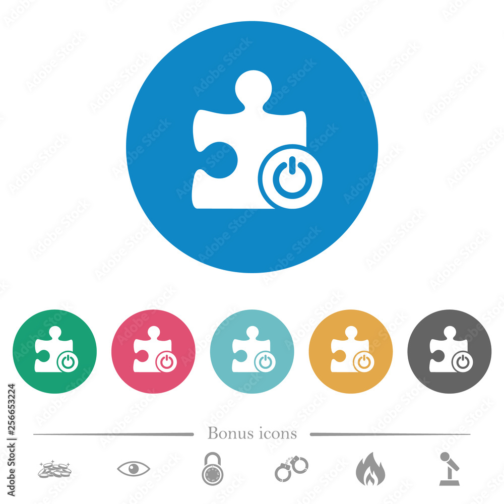 Poster switch on off plugin flat round icons