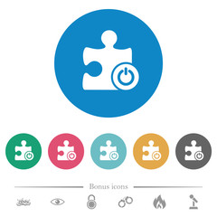 Switch on off plugin flat round icons