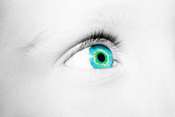 A beautiful insightful look boy eye. Close up shot