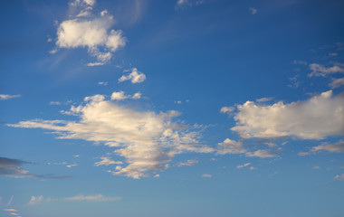 Sunrise or sunset sky with clouds
