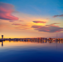 Tarragona port sunset in Catalonia