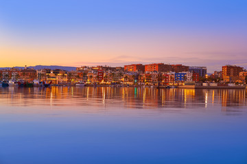 Fototapeta na wymiar Tarragona port sunset in Catalonia