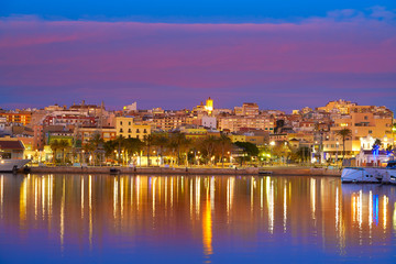 Fototapeta na wymiar Tarragona port sunset in Catalonia