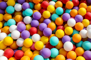 Multi-colored balls in a children's attraction