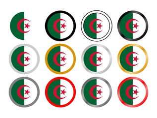 Algeria state flag in globes