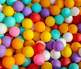 Multi-colored balls in a children's attraction