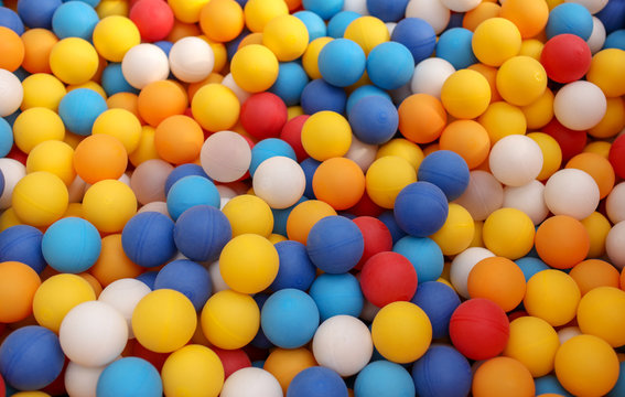 Multi-colored balls in a children's attraction