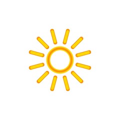 Sun vector icon. Sun line icon on white background