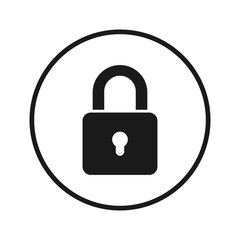 lock icon, black and white on a white background.