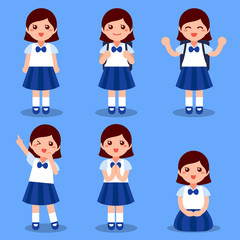 Thai student girls uniform.