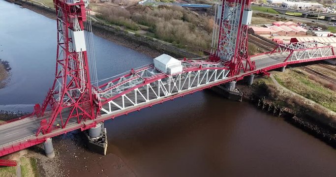 The historic Newport Bridge than spans the river Tees between Middlesbrough and Stockton on Tees