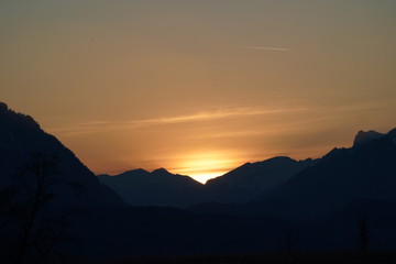 Sonnenuntergang im Naturschutz Gebiet Weissenau. 20.03.2019