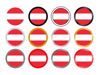 Austria state flag in globes