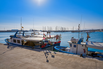 Fototapeta na wymiar Vinaroz fisherboats port in Castellon