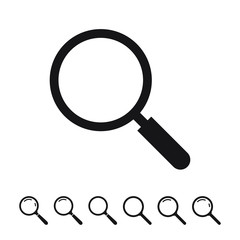 Search icon. Magnifying glass icon, vector magnifier or loupe sign.