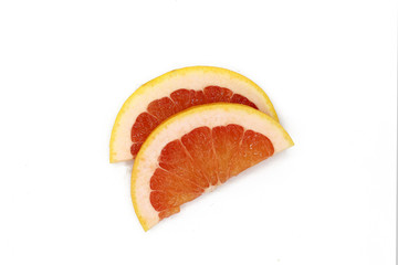 grapefruit slices isolated on white