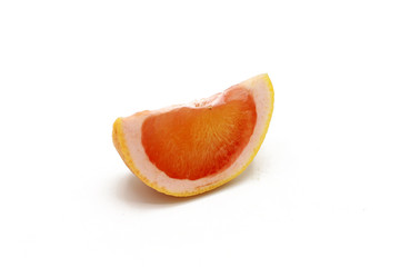 fresh sliced grapefruit pices - isolated on white