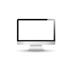 Realistic computer or Pc monitor isolated on transparent background.