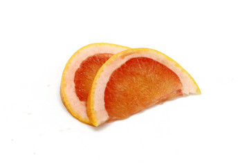 grapefruit slices isolated on white