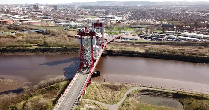 The Teesside Newport Bridge which spans the River Tees between Middlesbrough and Stockton on Tees