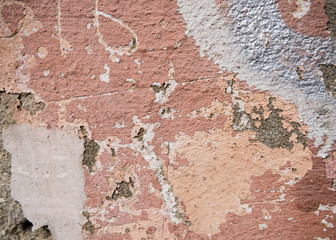 Old paint on the concrete wall