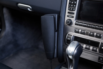 Phone device in car interior