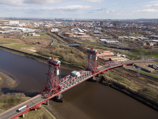 The Newport Bridge that connects Middlesbrough and Stockton on Tees and bridges the River Tees in...