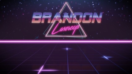 first name Brandon in synthwave style