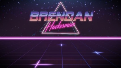 first name Brendan in synthwave style