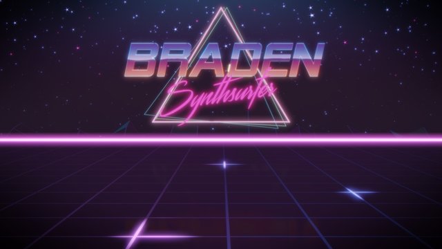 first name Braden in synthwave style