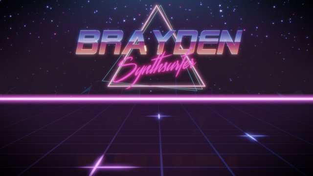 first name Brayden in synthwave style