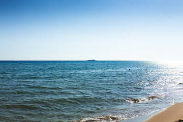 A view of beach on Corfu, Greece, one of the Island's most popular resorts