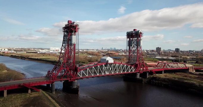 The Teesside Newport Bridge which spans the River Tees between Middlesbrough and Stockton on Tees