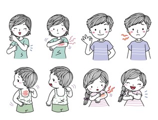 People's skin allergies, line pattern