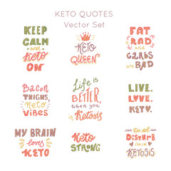 Ketogenic meals vector set