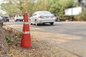 traffic cone on road