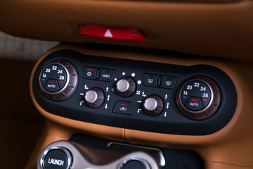Air conditioning controls in car interior