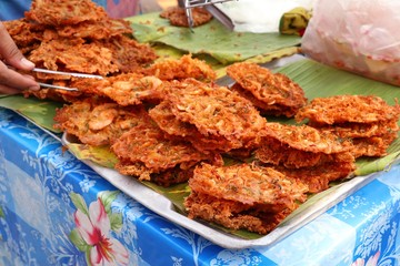 Fried fish cake at street food