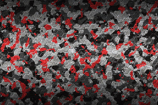 red and black camouflage pattern blackground.