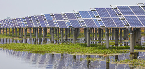 Solar photovoltaic panel base built on the water surface