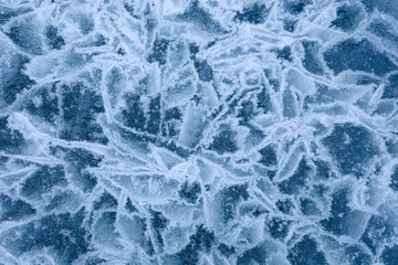 Abstract close-up of broken ice surface
