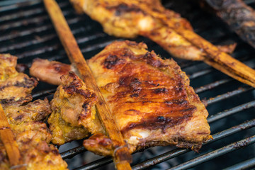 Chicken breast grilled with smoke