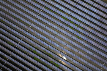 Solar photovoltaic panel on aerial lake