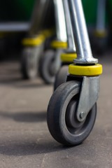 Fototapeta premium rubber wheel of shopping cart