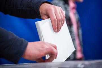 Illustrative image of the election in a democratic society. Elections in Ukraine. The process of...