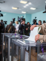 Illustrative image of the election in a democratic society. Elections in Ukraine. The process of...