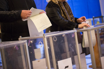 Illustrative image of the election in a democratic society. Elections in Ukraine. The process of...