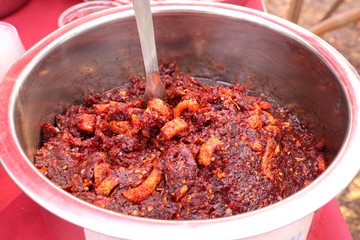 chili paste at street food
